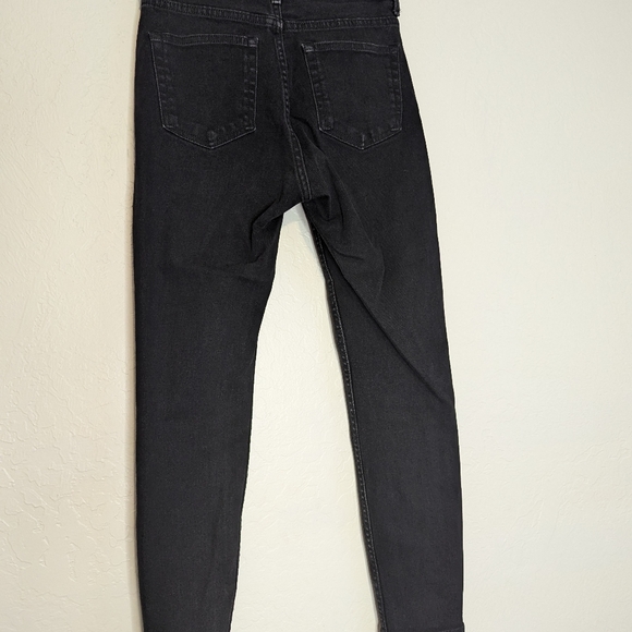 Everlane Womens High Rise Skinny Ankle Jeans Size 26 Cropped Black Stretch Denim - Picture 6 of 6